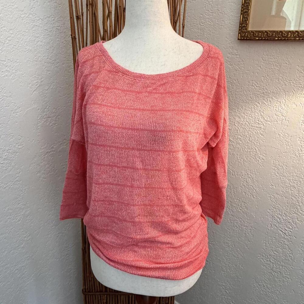 Vintage Forever 21 Pink striped long dolman sleeve light sweater top #dolman